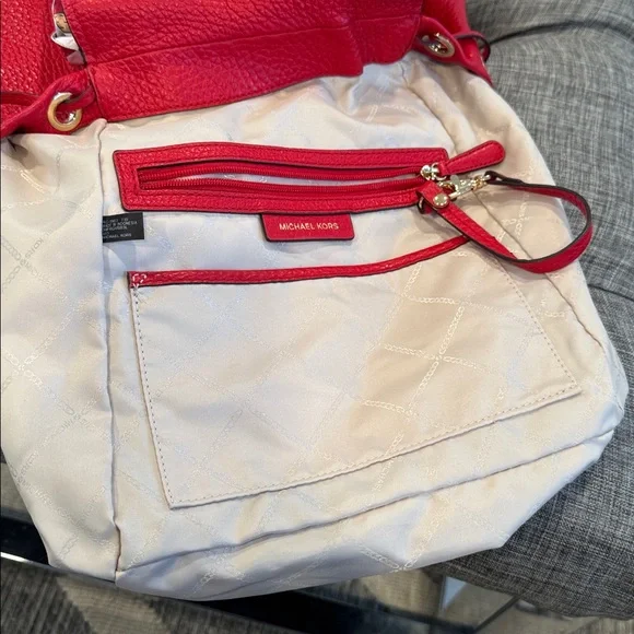 Michael Kors Viv Red Leather Convertible Backpack Crossbody - Picture 11 of 17